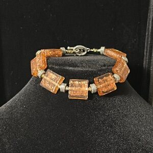 Elegant Brown Bracelet with Silver Accents